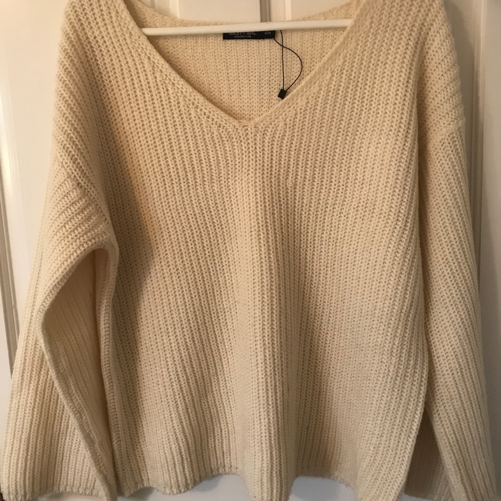 Nasty Gal Cream/White Sweater